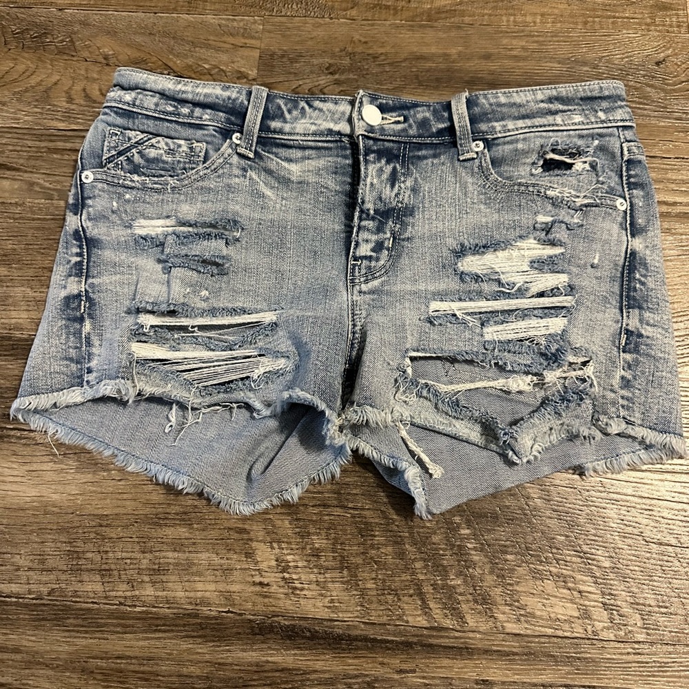 Buckle Black Jean Shorts